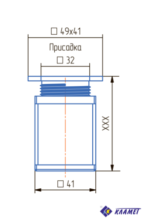 Опора мебельная регулируемая квадратная ОРК 100-К, цвет хром матовый